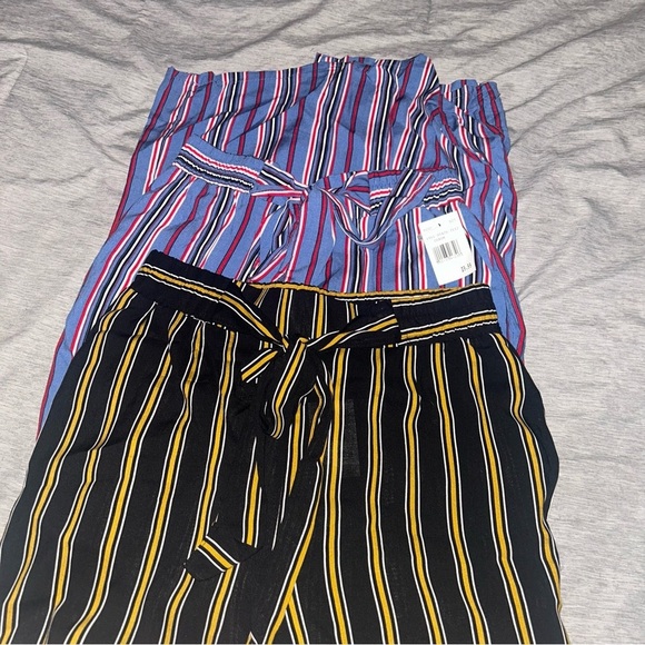 Ambiance Apparel Hi-Waist Wide Leg Striped Casual Pant Bundle Size Medium - Picture 4 of 7